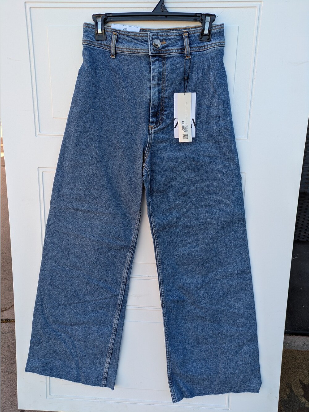 Zara Wide-Leg High-Rise Jeans — Blue Denim